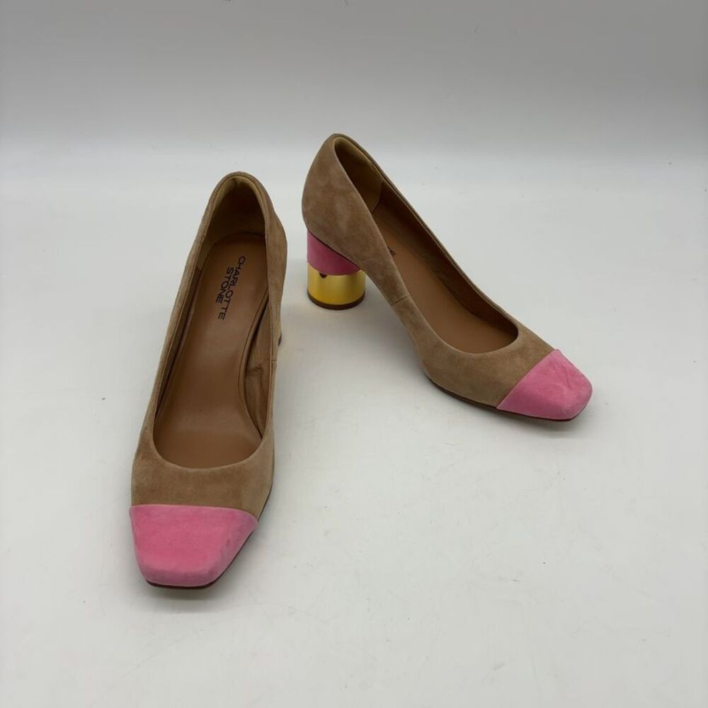 Charlotte Stone Pumps with High Block Heel